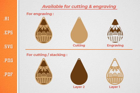 Easter Teardrop Earrings - SVG Cut Files 2 SVG Slim Studio 