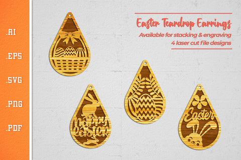 Easter Teardrop Earrings - SVG Cut Files 2 SVG Slim Studio 