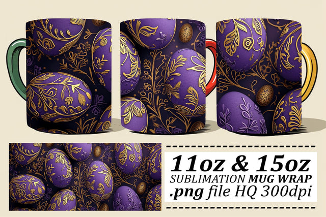 Easter Theme Mug Wraps | Spring Sublimation 11oz 15oz Sublimation afrosvg 