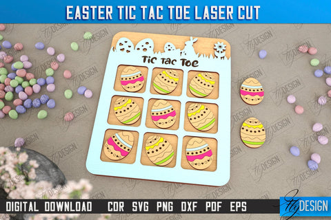 Easter Tic Tac Toe Bundle | Classic Game | Noughts and Crosses | Board Game | CNC Files SVG Fly Design 