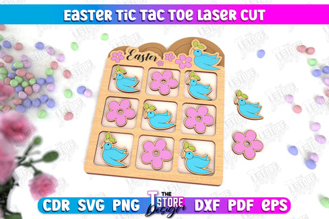 Easter Tic Tac Toe Bundle | Classic Game | Noughts and Crosses | Board Game | CNC Files SVG The T Store Design 
