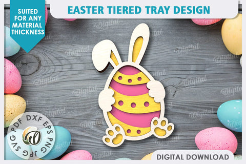 Easter Tiered Tray Laser Cut Bundle. Easter Design SVG SVG Evgenyia Guschina 