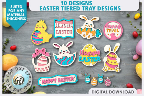 Easter Tiered Tray Laser Cut Bundle. Easter Design SVG SVG Evgenyia Guschina 