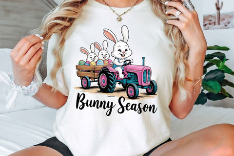 Easter Tractor PNG Bunny Season Sublimation Design Sublimation Regulrcrative 