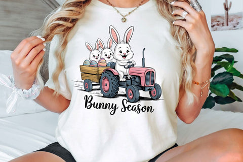 Easter Tractor PNG Bunny Season Sublimation Design Sublimation Regulrcrative 