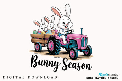 Easter Tractor PNG Bunny Season Sublimation Design Sublimation Regulrcrative 