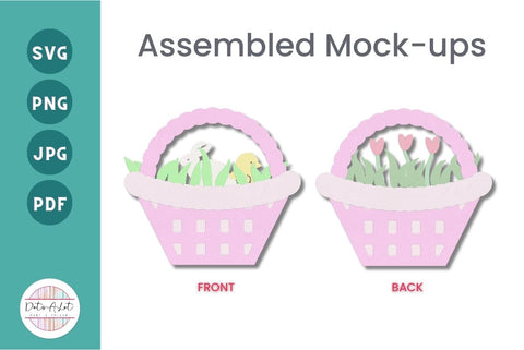 Easter Treat Box Basket 3D SVG Cut File 3D Paper Dots-A-Lot 