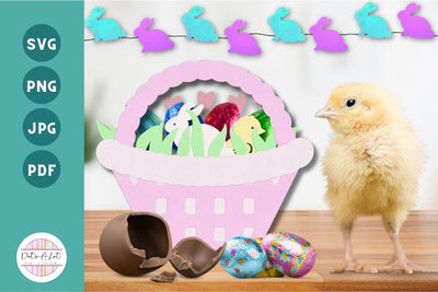 Easter Treat Box Basket 3D SVG Cut File 3D Paper Dots-A-Lot 