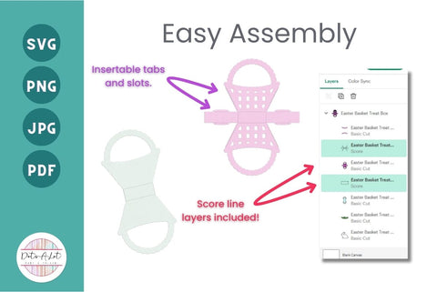 Easter Treat Box Basket 3D SVG Cut File 3D Paper Dots-A-Lot 