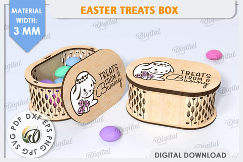 Easter Treats Box Laser Cut. Easter Gift Box SVG SVG Evgenyia Guschina 