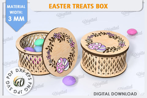 Easter Treats Box Laser Cut. Easter Gift Box SVG SVG Evgenyia Guschina 