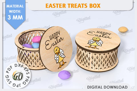Easter Treats Box Laser Cut. Easter Gift Box SVG SVG Evgenyia Guschina 