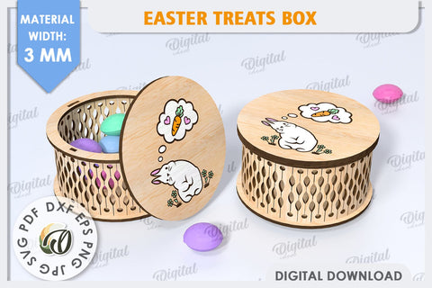 Easter Treats Box Laser Cut. Easter Gift Box SVG SVG Evgenyia Guschina 