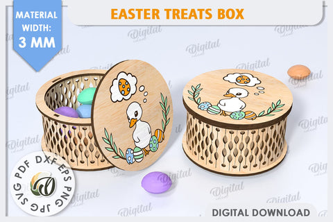 Easter Treats Box Laser Cut. Easter Gift Box SVG SVG Evgenyia Guschina 