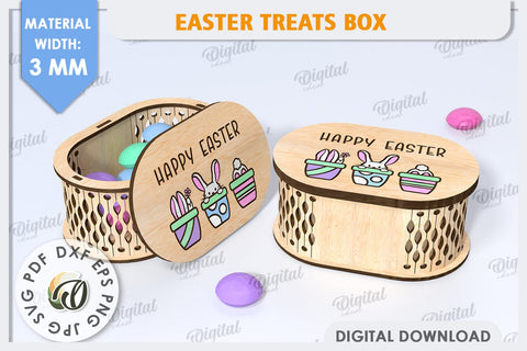 Easter Treats Box Laser Cut. Easter Gift Box SVG SVG Evgenyia Guschina 