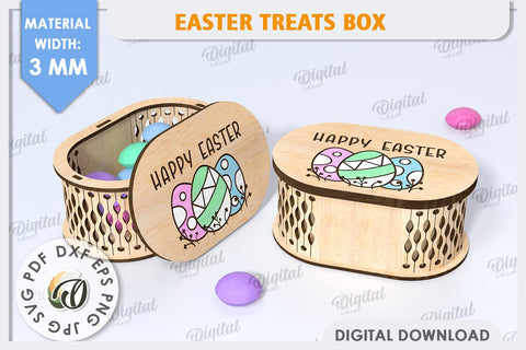 Easter Treats Box Laser Cut. Easter Gift Box SVG SVG Evgenyia Guschina 