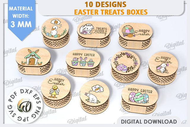 Easter Treats Boxes Laser Cut Bundle. Easter Gift Boxes SVG SVG Evgenyia Guschina 