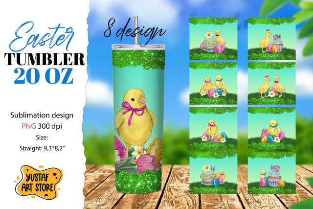 Easter tumbler bundle. Cute easter ducks, chicks tumbler Sublimation Yustaf Art Store 