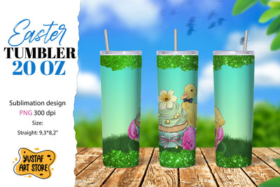 Easter tumbler sublimation. Cute easter duck tumbler wrap Sublimation Yustaf Art Store 