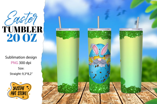 Easter tumbler sublimation. Cute easter gnome tumbler wrap Sublimation Yustaf Art Store 