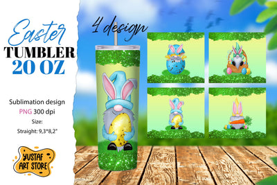 Easter tumbler sublimation. Cute easter gnome tumbler wrap Sublimation Yustaf Art Store 