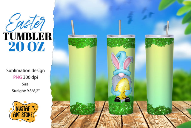 Easter tumbler sublimation. Cute easter gnome tumbler wrap Sublimation Yustaf Art Store 