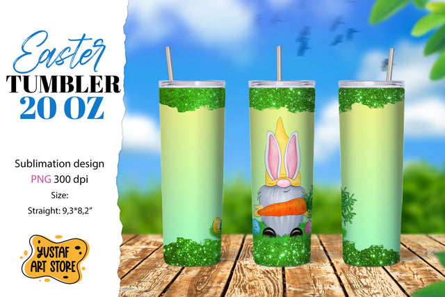 Easter tumbler sublimation. Cute easter gnome tumbler wrap Sublimation Yustaf Art Store 