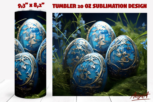 Easter tumbler wrap sublimation / 3d Easter eggs png Sublimation Angelina Semenova 