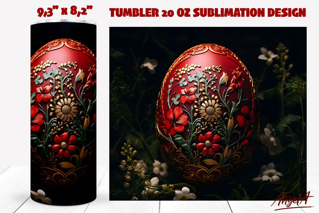 Easter tumbler wrap sublimation / 3d Red Easter egg png Sublimation Angelina Semenova 