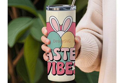 Easter Vibes 20oz Tumbler Wrap Sublimation DesignSVG 