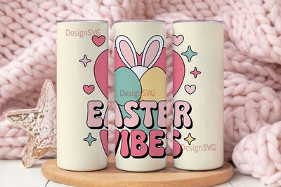 Easter Vibes 20oz Tumbler Wrap Sublimation DesignSVG 