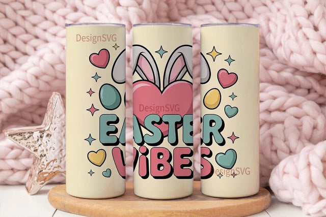 Easter Vibes 20oz Tumbler Wrap Sublimation DesignSVG 