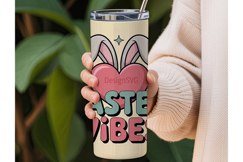 Easter Vibes 20oz Tumbler Wrap Sublimation DesignSVG 