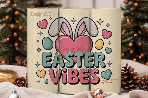 Easter Vibes 20oz Tumbler Wrap Sublimation DesignSVG 