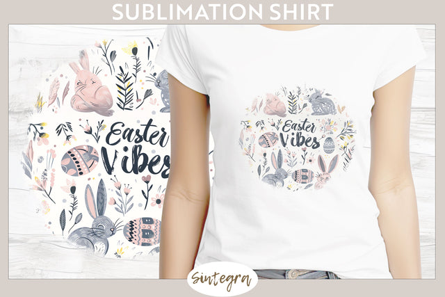 Easter Vibes v1 T-shirt Sublimation Sublimation Sintegra 