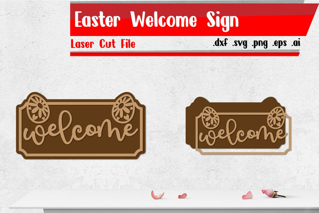 Easter Welcome Sign - Laser Cut Files SVG zafrans studio 