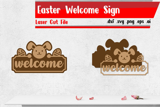Easter Welcome Sign - Laser Cut Files SVG zafrans studio 