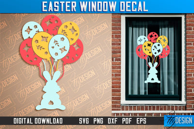 Easter Window Decal | Easter Design | Happy Easter SVG SVG Fly Design 
