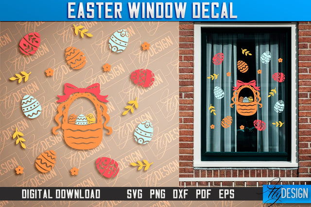 Easter Window Decal | Easter Design | Happy Easter SVG SVG Fly Design 