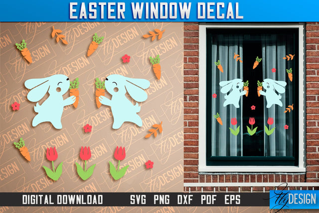 Easter Window Decal | Easter Design | Happy Easter SVG SVG Fly Design 