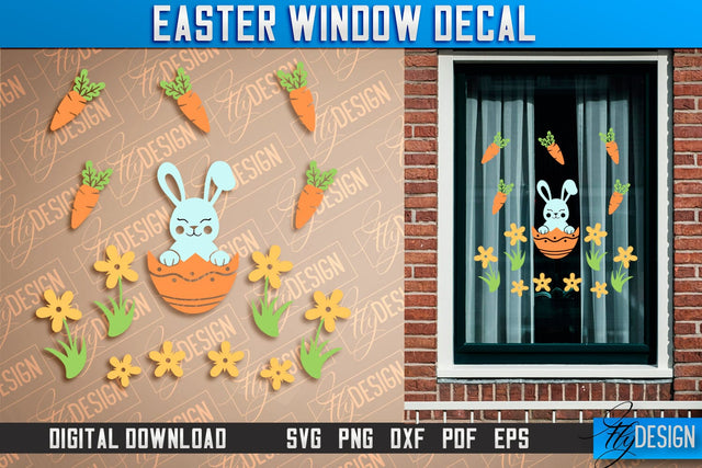 Easter Window Decal | Easter Design | Happy Easter SVG SVG Fly Design 
