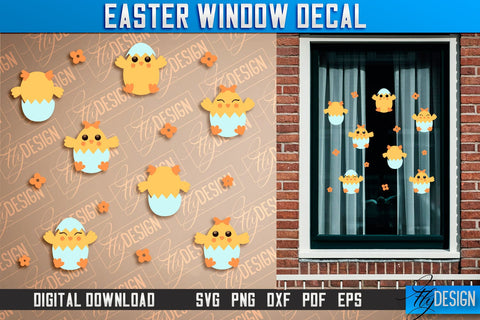 Easter Window Decal | Easter Design | Happy Easter SVG SVG Fly Design 