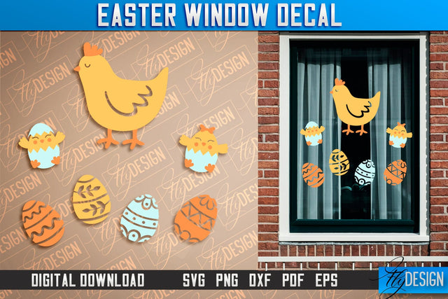 Easter Window Decal | Easter Design | Happy Easter SVG SVG Fly Design 