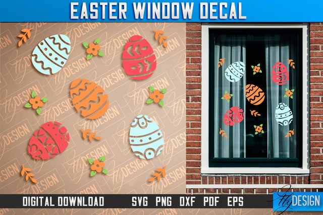Easter Window Decal | Easter Design | Happy Easter SVG SVG Fly Design 