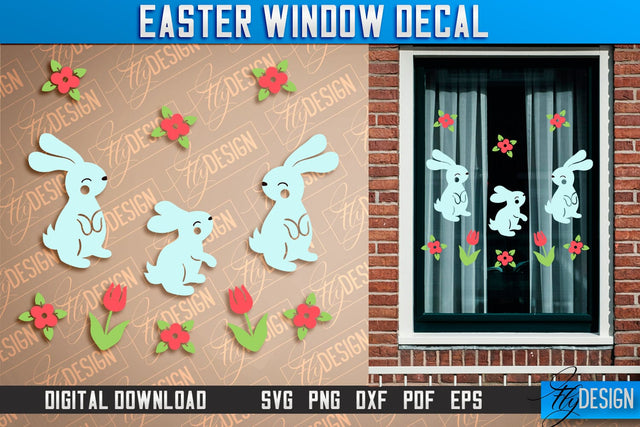 Easter Window Decal | Easter Design | Happy Easter SVG SVG Fly Design 