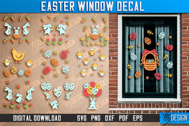 Easter Window Decal | Easter Design | Happy Easter SVG SVG Fly Design 
