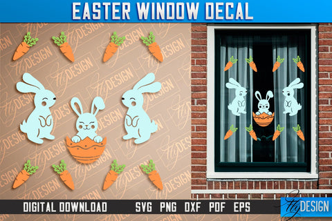 Easter Window Decal | Easter Design | Happy Easter SVG SVG Fly Design 