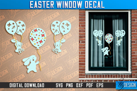 Easter Window Decal | Easter Design | Happy Easter SVG SVG Fly Design 