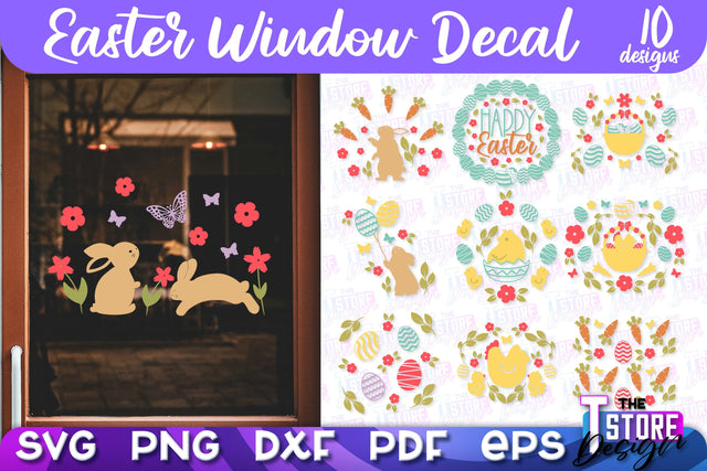 Easter Window Decal | Easter Design | Happy Easter SVG SVG The T Store Design 