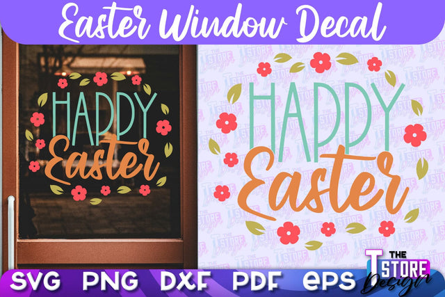 Easter Window Decal | Easter Design | Happy Easter SVG SVG The T Store Design 